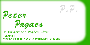 peter pagacs business card