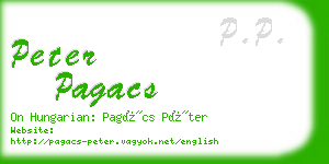 peter pagacs business card